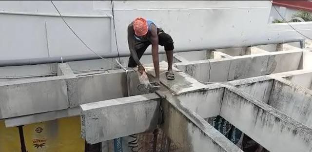 Opening cut through a downstand beam